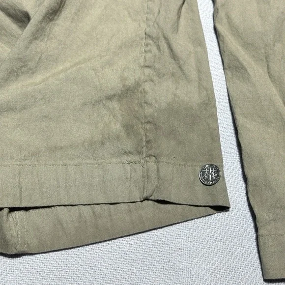 Athleta Paradise Straight Leg Cargo Pants Womens Small Khaki Linen Blend Stretch - Picture 3 of 15